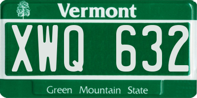VT license plate XWQ632