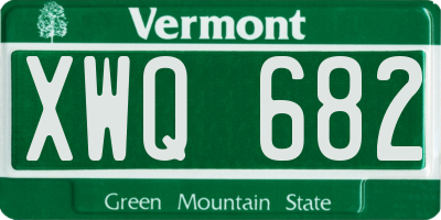 VT license plate XWQ682