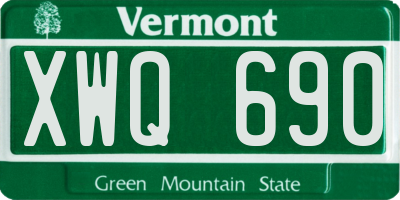 VT license plate XWQ690