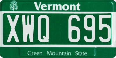 VT license plate XWQ695