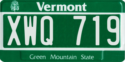 VT license plate XWQ719