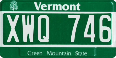 VT license plate XWQ746