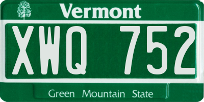 VT license plate XWQ752