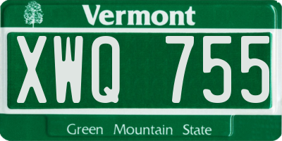 VT license plate XWQ755
