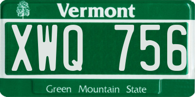 VT license plate XWQ756
