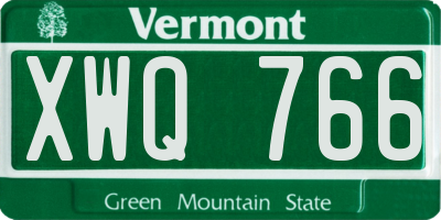 VT license plate XWQ766