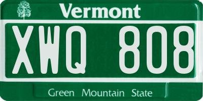VT license plate XWQ808