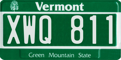 VT license plate XWQ811