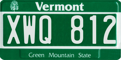 VT license plate XWQ812