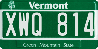 VT license plate XWQ814