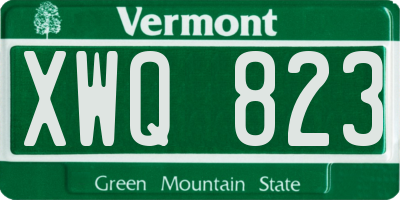 VT license plate XWQ823