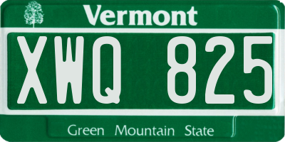 VT license plate XWQ825