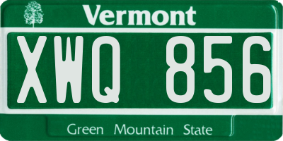 VT license plate XWQ856