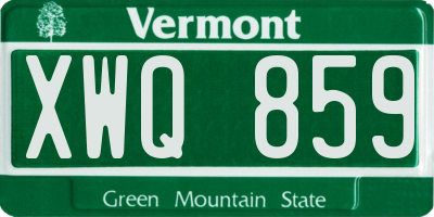 VT license plate XWQ859