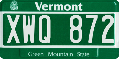 VT license plate XWQ872