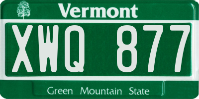 VT license plate XWQ877