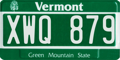 VT license plate XWQ879