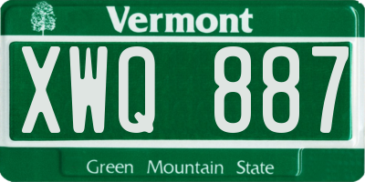 VT license plate XWQ887