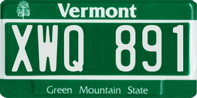VT license plate XWQ891