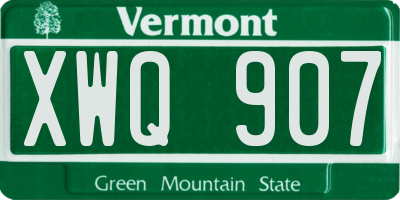 VT license plate XWQ907