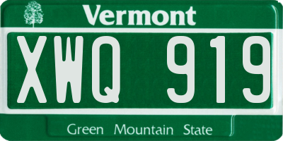 VT license plate XWQ919