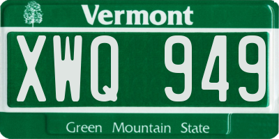 VT license plate XWQ949