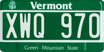 VT license plate XWQ970
