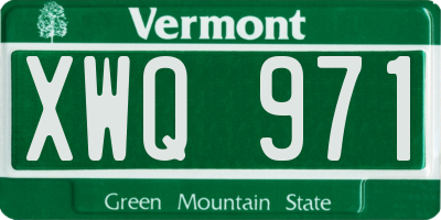 VT license plate XWQ971