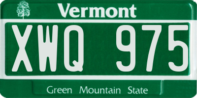 VT license plate XWQ975