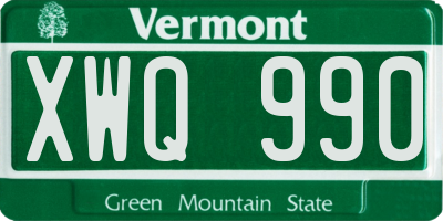VT license plate XWQ990