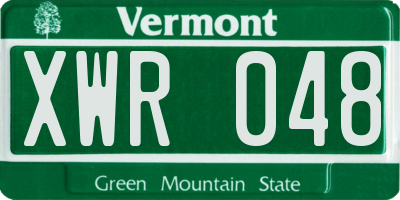 VT license plate XWR048