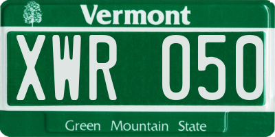 VT license plate XWR050