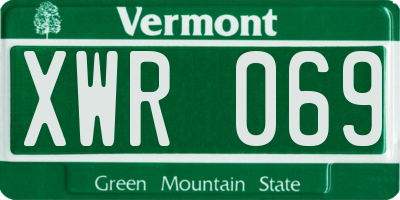 VT license plate XWR069