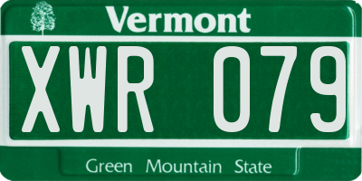 VT license plate XWR079