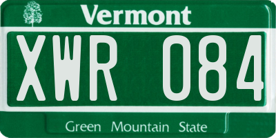 VT license plate XWR084