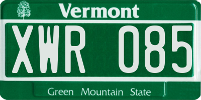 VT license plate XWR085