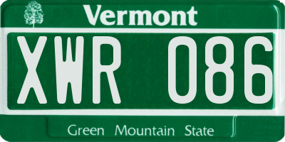 VT license plate XWR086