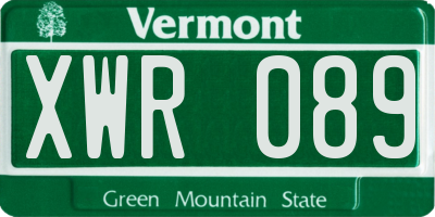 VT license plate XWR089