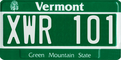 VT license plate XWR101