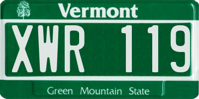 VT license plate XWR119