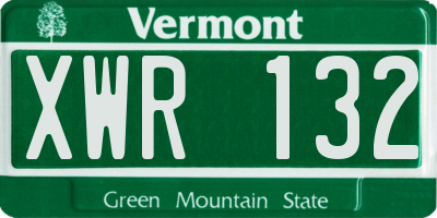 VT license plate XWR132