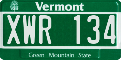 VT license plate XWR134