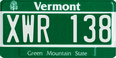 VT license plate XWR138