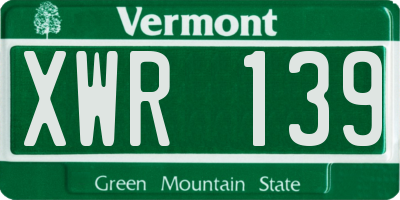 VT license plate XWR139