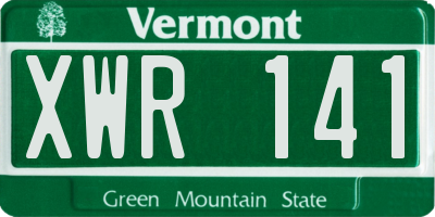 VT license plate XWR141