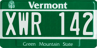 VT license plate XWR142