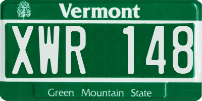 VT license plate XWR148