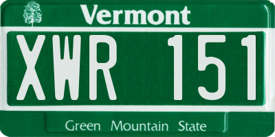 VT license plate XWR151