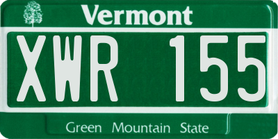 VT license plate XWR155