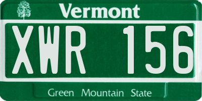 VT license plate XWR156